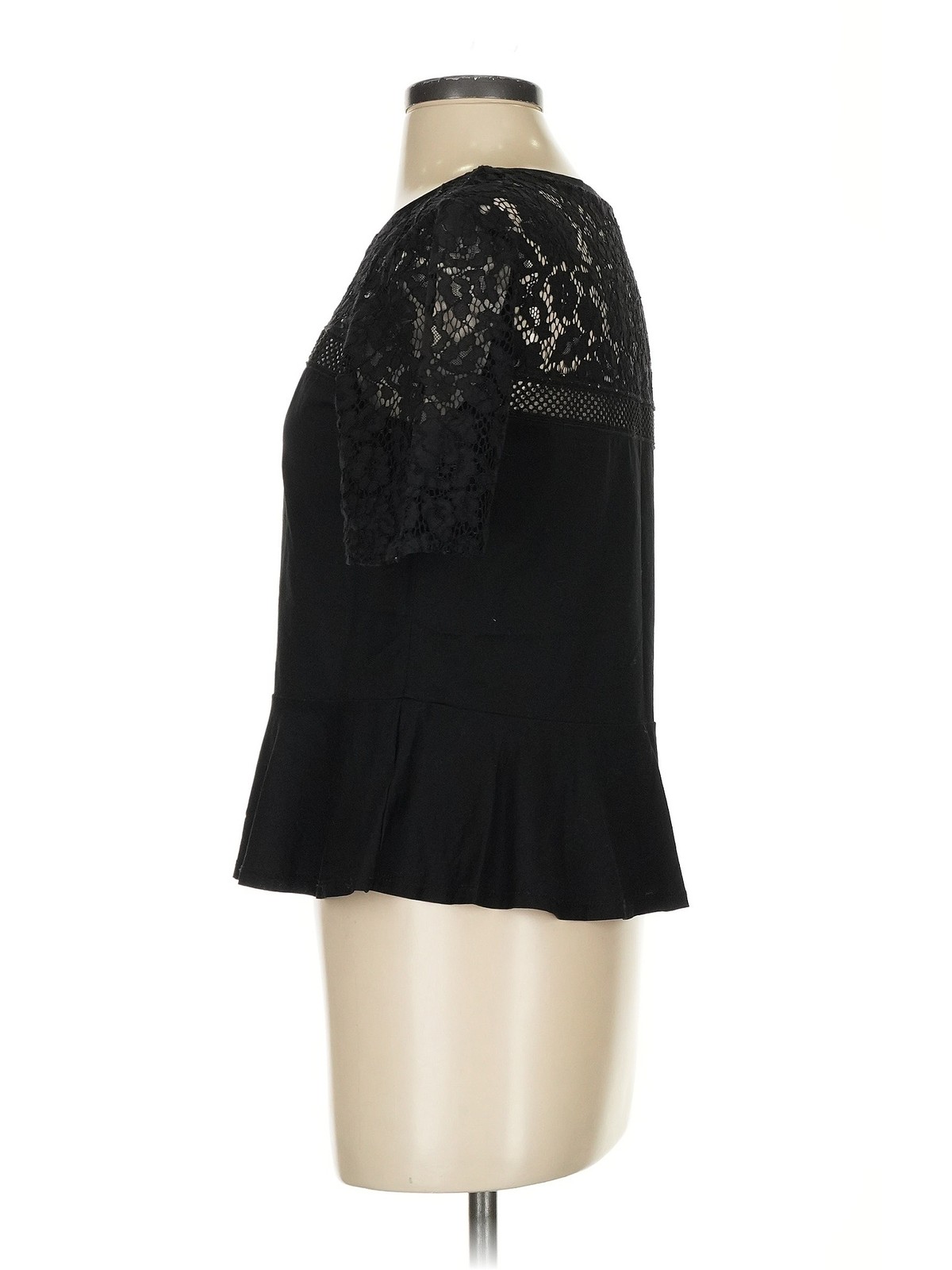 Rebecca Taylor Women Black Short Sleeve Top S - image 4