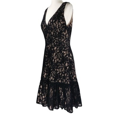 knee length dresses for ladies Eliza J Halter Mock Neck Lace Dress Black Size 10 – DDT Boutique