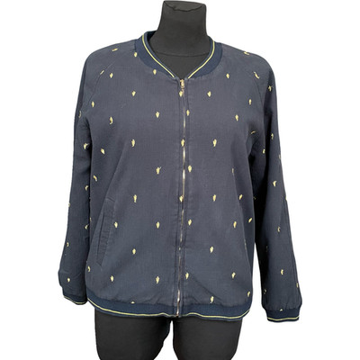 ICHI Women's Unbuttoned Sweatshirt Bequem Warm Navy L