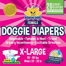 Disposable Female Dog Diapers - Super Absorbent Dog Diapers for Female Heat C...