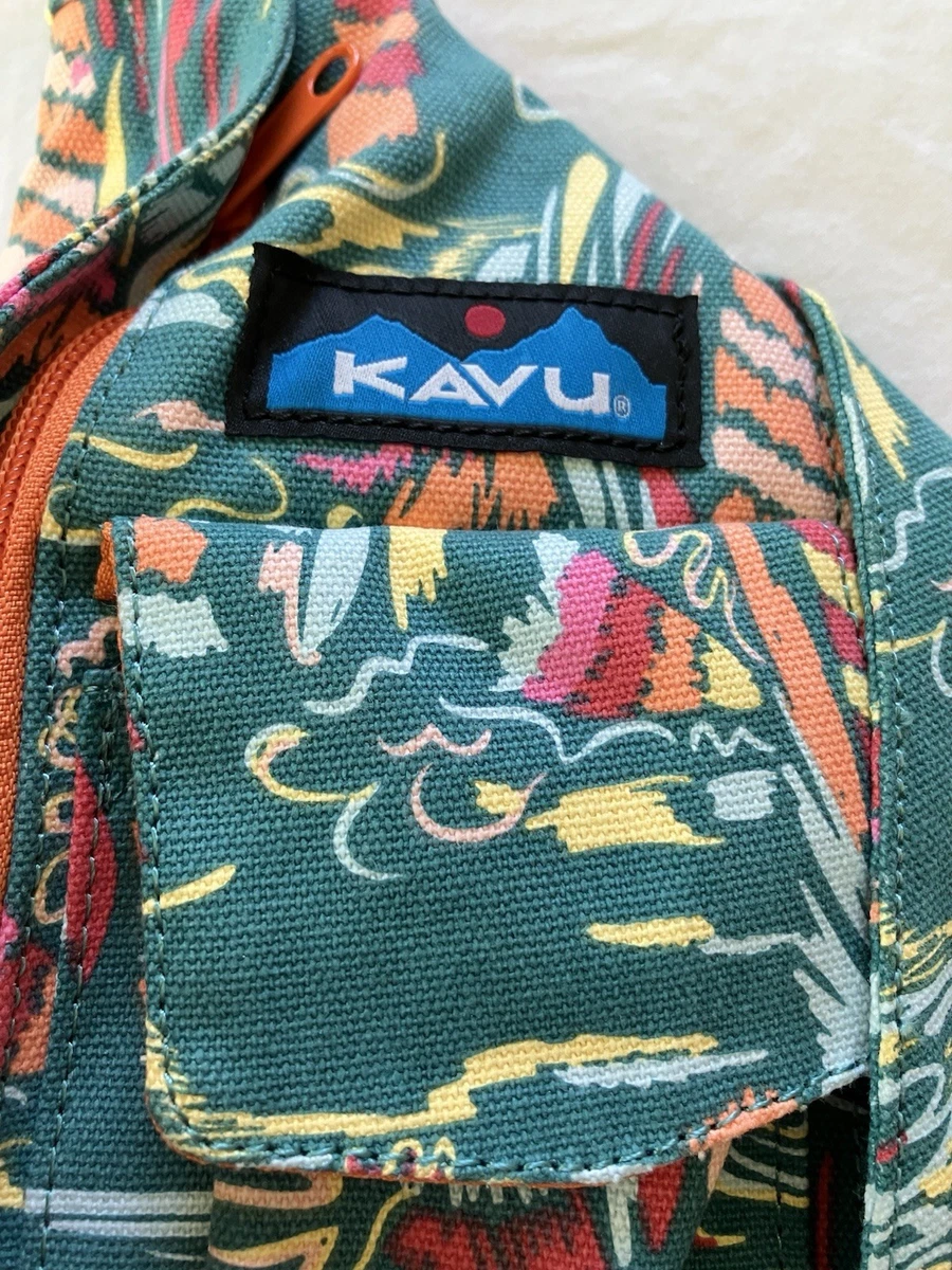 Native Designed Sling Pack; Crossbody Bag; Day Pack; Small  Kavu Tribal Print Backpack in Teal, Red, Black & Cream display picture 1