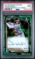 2024 BOWMAN SAPPHIRE ED CHROME PROSPECTS SAPPHIRE AUTOS JACOB WILSON 98/99 PSA 9