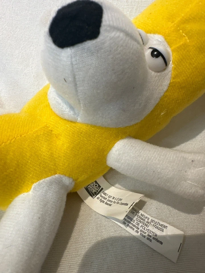 2010 Family Guy 9" Brian Griffin Banana Plush "Peanut Butter Jelly Time" - Image 3 of 3
