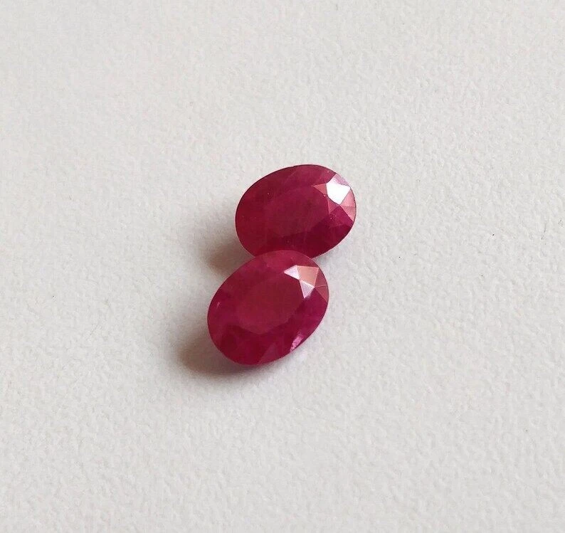3.10 Carats Natural Burma Ruby Matched Pair 8x6 mm Oval Cut Loose Gemstone y298 - Image 3 of 4