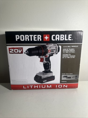 #ad PORTER CABLE 20V MAX* 1 2” Drill Driver Kit 2 Batteries Charger PCC601LB $122.55