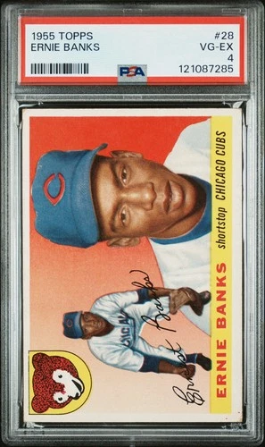 ERNIE BANKS 1955 TOPPS PSA 4 !  *JUST GRADED ! *DEAD CENTERED MR CUBBY BEAUTY !