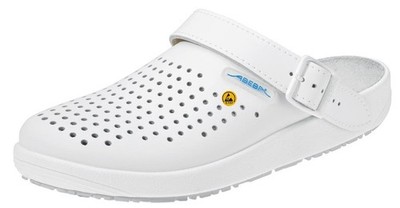 ABEBA ESD-Berufsschuh rubber Clog weiß ESD gerecht nach DIN  EN 61340, Größe 45