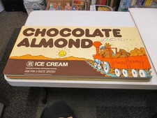 Baskin Robbins ice cream 1984 CHOCOLATE ALMOND store sign poster bear train