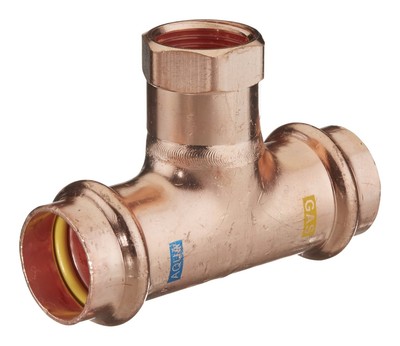 Hermann Schmidt T-Stück V-Press Copper AQUAGAS IG, 15 mm x1/2''x15mm