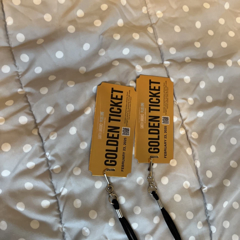 Two Garth Brooks exclusive boxy golden ticket lanyards February 23, 2025 Las Veg - Image 3 of 3