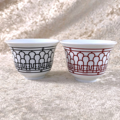 Hermes Small Cup Arabic Coffee Cup H Deco Set of 2 Porcelain