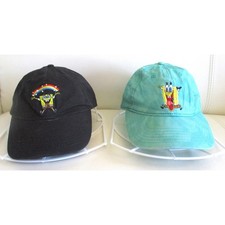 2 SpongeBob SquarePants Dad Hats Black Rainbow Bluish Green Pattern Nickelodeon
