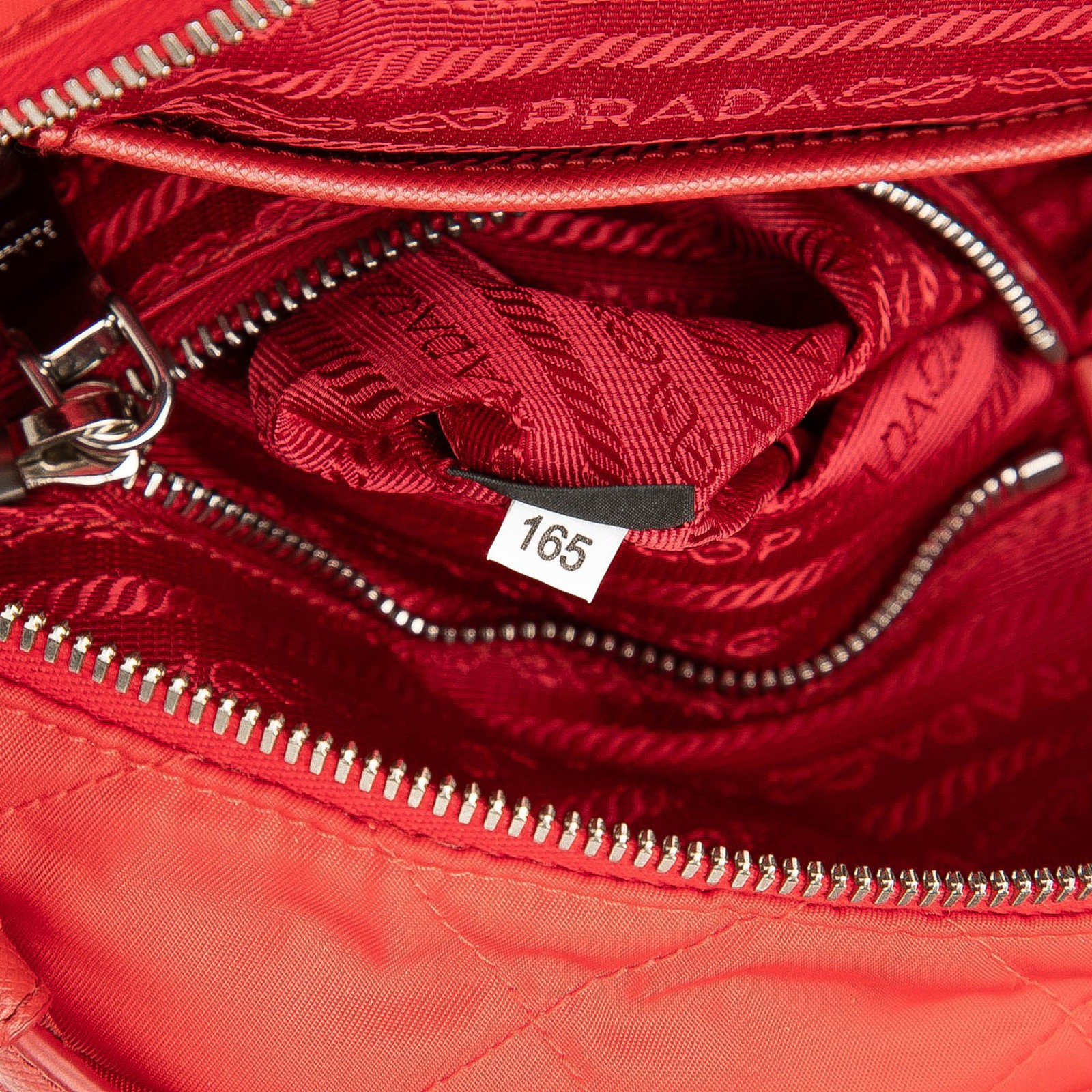 Authenticated Prada Impuntu Tessuto Red Nylon Fab… - image 7