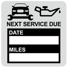 2x2 inch 102 PCS Black Static Cling Oil Change Stickers Next Service Due