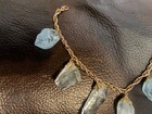 Raw aquamarine 1/20 12k gold filled womens bracelet 7 in long light blue nice — photo 4