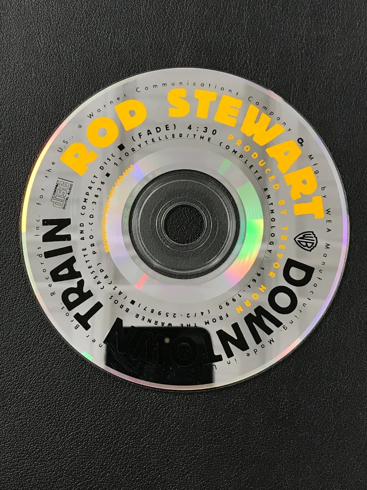 1989 Rod Stewart: Downtown Train Single PROMO CD Warner Bros Rec. w/Slipcover! Foto 2 de 4