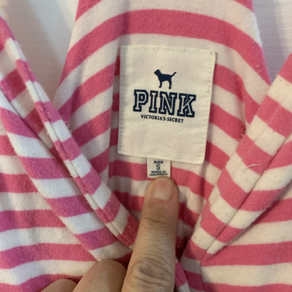 Victoria’s Secret Rosa Natación Cubre Mujer’s Espalda Corredora Pequeña Rosa Rayas Foto 2 de 4