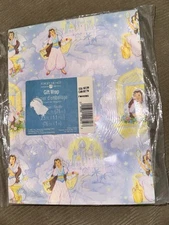(2) Vintage Wrapping Paper Sheets Gift Wrap Birthday Genie Princess Made In USA