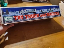 Hess 1997 Toy Truck and 2 Racers Cars Head Tail Lights Friction Motors
