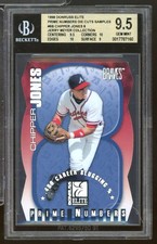 Chipper Jones Card 1998 Donruss Elite Prime Numbers Die Cut Samples #6B BGS 9.5