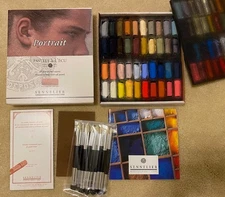 Sennelier 40 Assorted Half Stick Extra Soft Pastels A L'Ecu Portrait Set