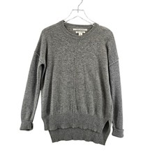 Suéter túnica pulóver cuello redondo 100 % cachemir de 2 capas gris Max Studio para mujer S