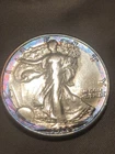 1936 S Walking Liberty Half Dollar Rainbow Toned