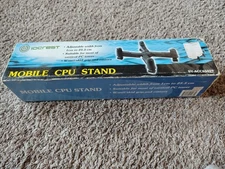  Adjustable Width Black Computer Stand With Five Castors