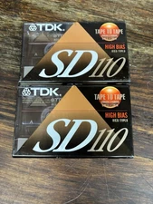 TDK SD110 High Bias Blank Cassette Tapes, Set Of 2, Brand New 
