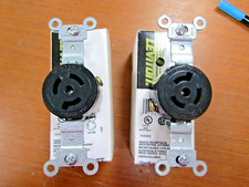   2 NEW LEVITON 15 AMP BLACK SINGLE LOCKING GROUNDING RECEPTACLE 250 VAC 4560