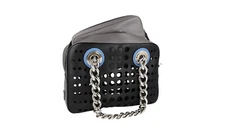 PRADA Leather Inside Bag Shoulder Bag Handbag - 1BB017 Black Gray NEW