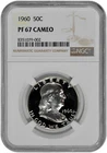 1960 50C Silver Proof Franklin Half Dollar NGC PF 67 Cameo White Coin New Holder