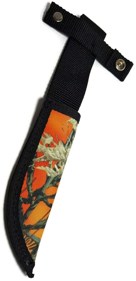 Case XX Orange Camo Fixed Blade Knife Belt Sheath Heavy Duty Nylon 6" Blades  - Image 4 of 4