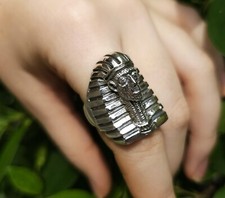 PHARAOH Ring 925 STERLING SILVER Tutankhamun Egyptian Sphinx Ancient Egypt King