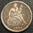 1891 SEATED LIBERTY DIME