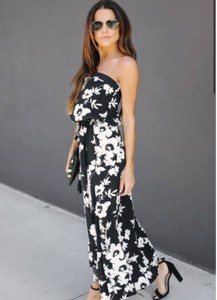 black and white floral maxi dress