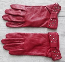 Women's gloves Fashion Expressions, Genuine Leather, red, size M, new, China