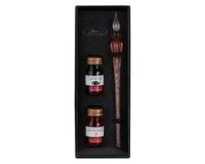 J. Herbin Round Glass Pen and Ink Set in Rose - NEW