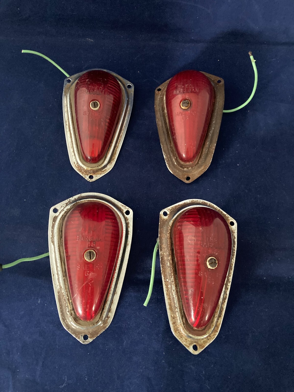 4 Vintage Theo Bargman 48 Teardrop Trailer Lights Airstream eBay