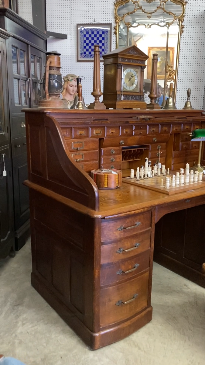 事務机・学習机 Vintage Roll top Desk 事務机・学習机 Vintage Roll top Desk Refurbished Victorian Antique
