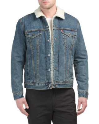 NEW LEVIS Trucker Sherpa Jean Jacket Go Set Mens size SMALL | eBay