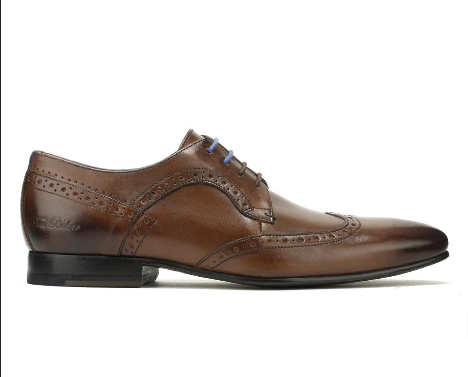 Ted Baker Mens OLLIVUR Smarts Formal Brown Leather Lace up Brogues Shoes 140