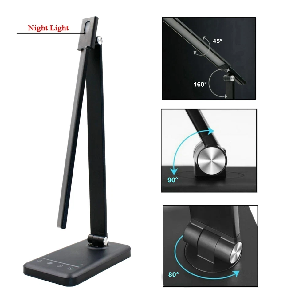 Lámpara de Escritorio LED Regulable Lámpara de Mesa Lámpara de Lectura con Puerto de Carga USB Foto 2 de 4