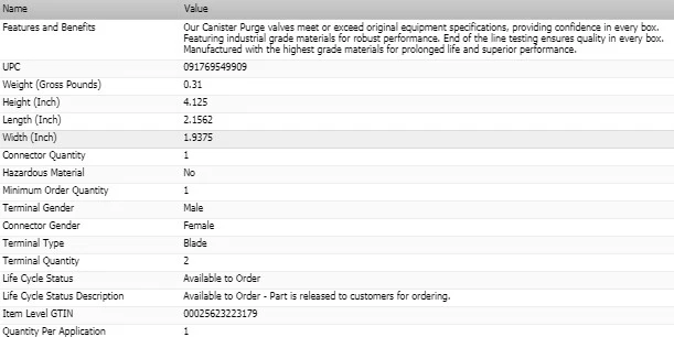 SMP Vapor Canister Purge Solenoid for 1999-2003 GMC SIERRA 2500 - Image 4 of 4