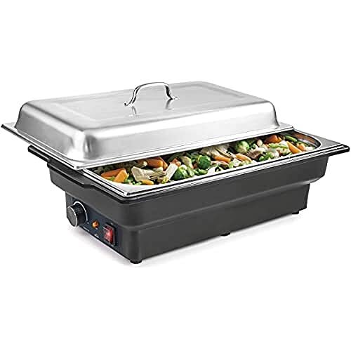 Lacor 69336 Chafing Dish elettrico, 900 W, 8'50 litri, acciaio inox