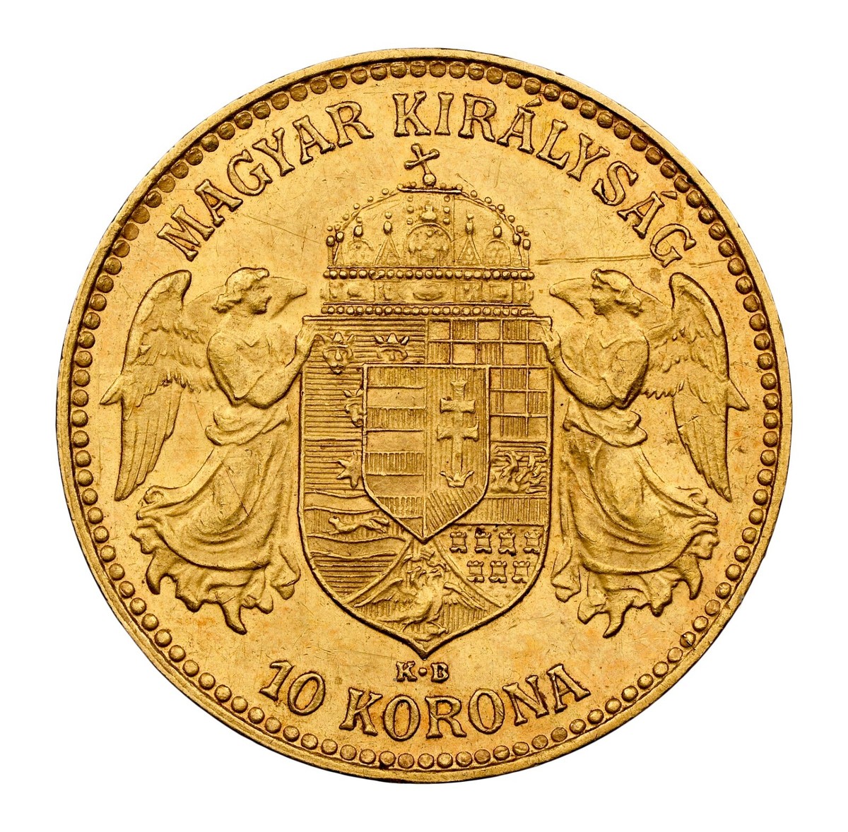 1911, Hungary, Franz Josef I. Beautiful Gold 10 Korona Coin
