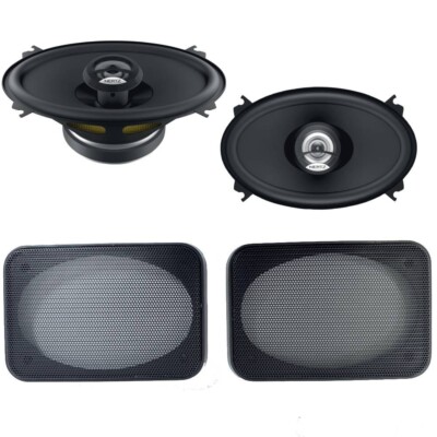 Porsche 911 964 Rear Shelf Speakers + Grills Include 4x6 2 Way Coaxial Speakers