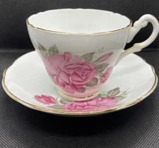 VINTAGE CONSORT TEA CUP AND SAUCER - MADE IN ENGLAND - FINE BONE CHINA ROSE