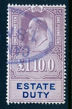 Great Britain £1.10 Estate Duty fiscal, revenue stamp, used Forbin 33a #1