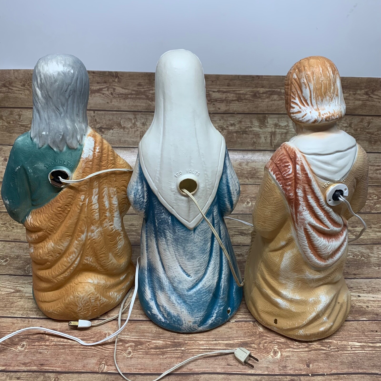 Vintage Empire Nativity Set Blow Mold 18” Mary Joseph Baby Jesus Lamb